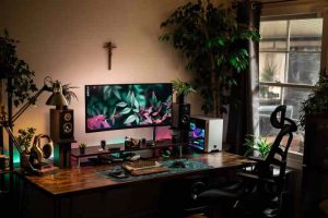 Desk gaming accessories setup battlestation